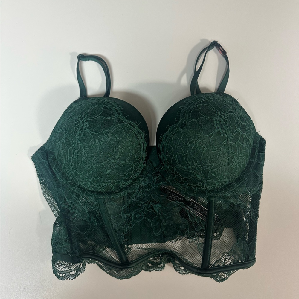 Victoria's Secret Dark Green Lace Bra